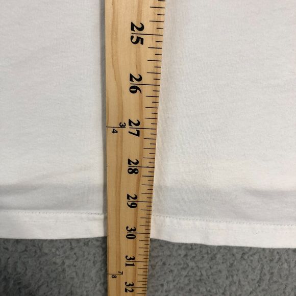 Adidas Shirt Men 2XLarge White Basketball Logo Spell Out Crew Neck‎ Sportswear - Picture 6 of 6